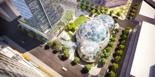 Amazon’s Expansive Biodomes Get Their First of 40,000 Plants